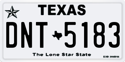 TX license plate DNT5183