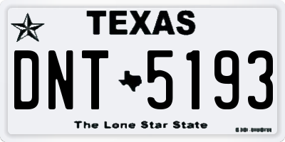 TX license plate DNT5193