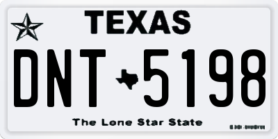 TX license plate DNT5198
