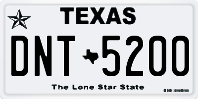 TX license plate DNT5200