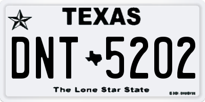 TX license plate DNT5202