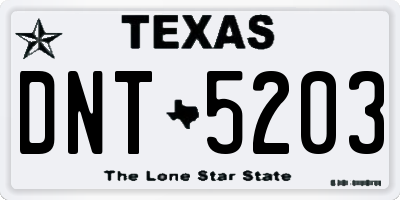 TX license plate DNT5203