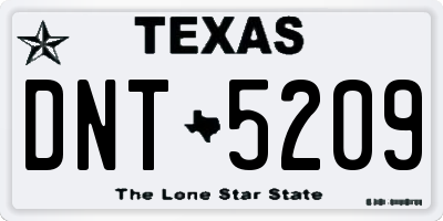 TX license plate DNT5209