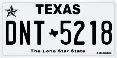 TX license plate DNT5218