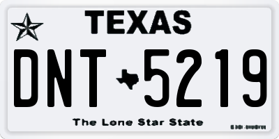 TX license plate DNT5219