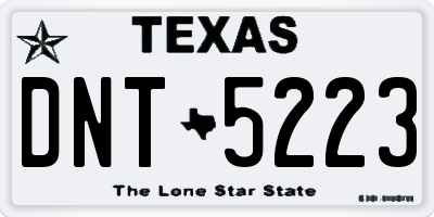 TX license plate DNT5223