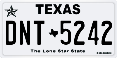 TX license plate DNT5242