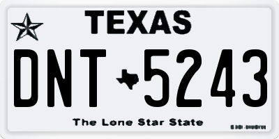TX license plate DNT5243