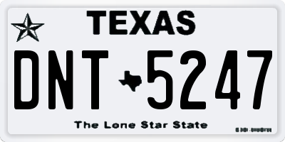 TX license plate DNT5247