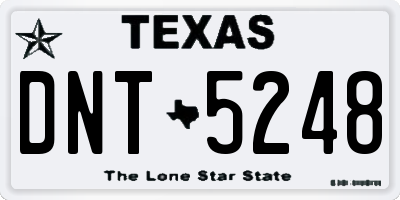 TX license plate DNT5248