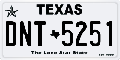 TX license plate DNT5251