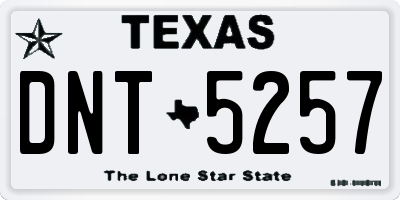TX license plate DNT5257