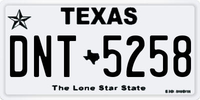 TX license plate DNT5258