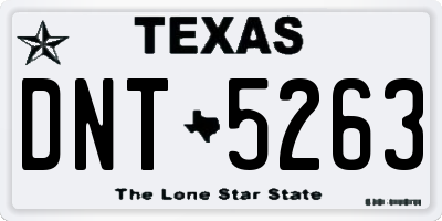 TX license plate DNT5263