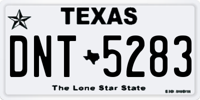 TX license plate DNT5283