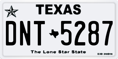 TX license plate DNT5287