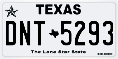 TX license plate DNT5293