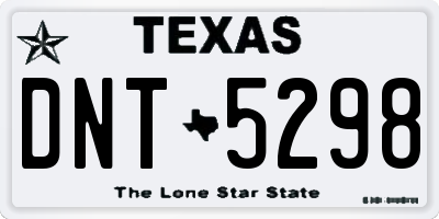TX license plate DNT5298
