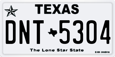 TX license plate DNT5304