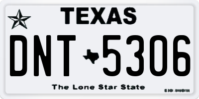 TX license plate DNT5306