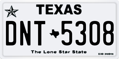 TX license plate DNT5308