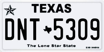 TX license plate DNT5309