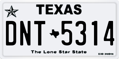 TX license plate DNT5314