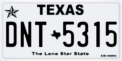 TX license plate DNT5315