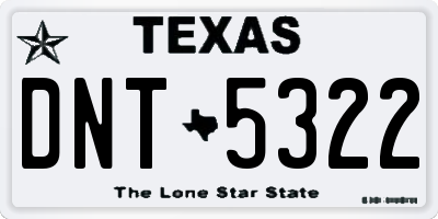 TX license plate DNT5322