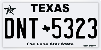 TX license plate DNT5323