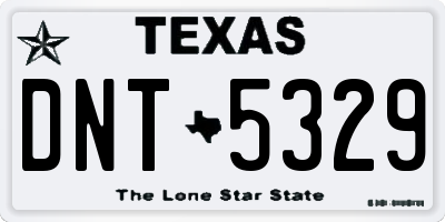 TX license plate DNT5329
