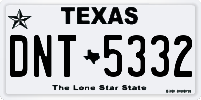 TX license plate DNT5332
