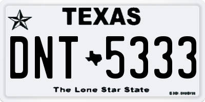 TX license plate DNT5333