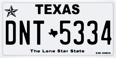 TX license plate DNT5334