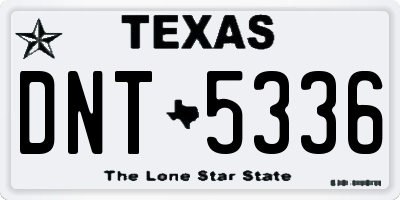 TX license plate DNT5336