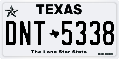 TX license plate DNT5338