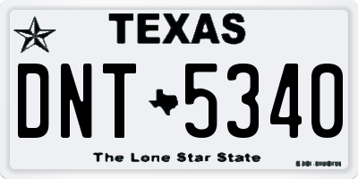 TX license plate DNT5340