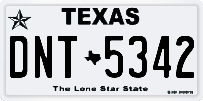 TX license plate DNT5342