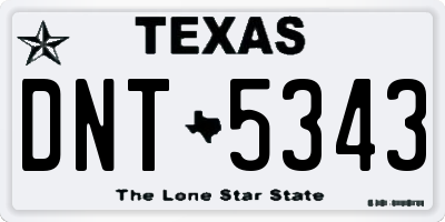 TX license plate DNT5343