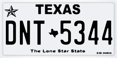 TX license plate DNT5344