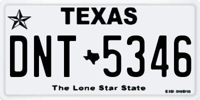 TX license plate DNT5346