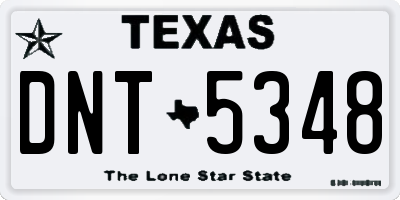 TX license plate DNT5348