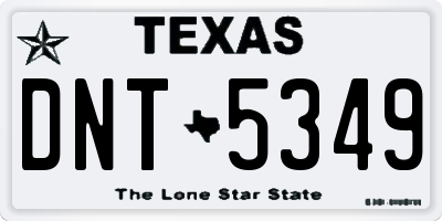 TX license plate DNT5349