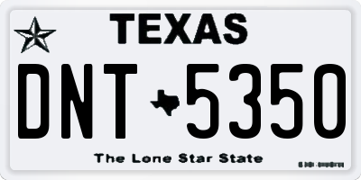 TX license plate DNT5350