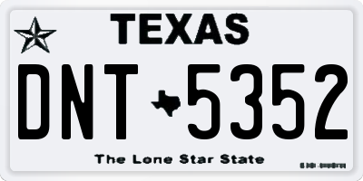 TX license plate DNT5352