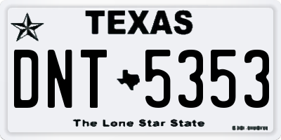 TX license plate DNT5353