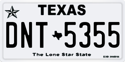 TX license plate DNT5355
