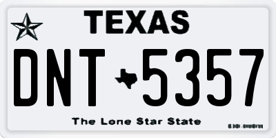 TX license plate DNT5357