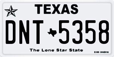 TX license plate DNT5358