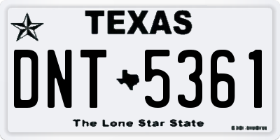 TX license plate DNT5361
